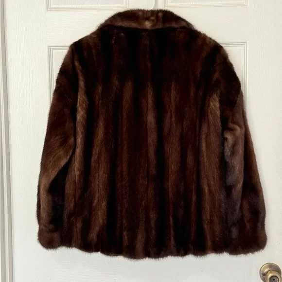 Vintage Fabrizio Classic MINK fur Jacket Brown Medium Coat - Picture 8 of 12